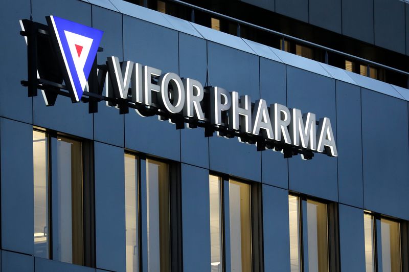 The logo of Swiss drugmaker Vifor Pharma in Glattbrugg