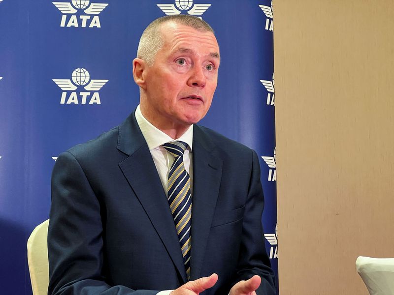 IATA Director General Walsh attends interview with Reuters in Doha