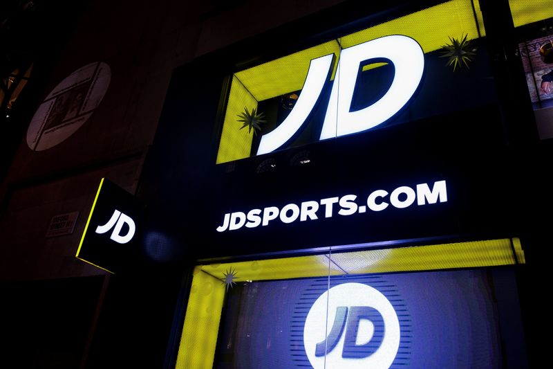 JD Sports logo on exterior of store in London