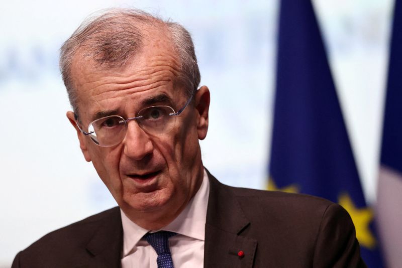 Il governatore della banca centrale francese Francois Villeroy de Galhau a Parigi