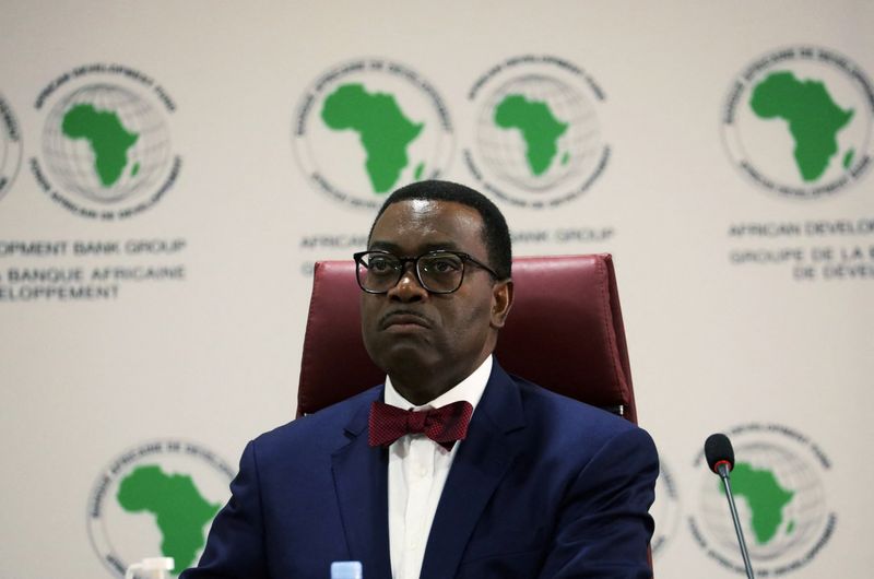 FILE PHOTO: Akinwumi Ayodeji Adesina, President of the African Development Bank Group, attends a meeting of the 2020 African Economic Outlook report in Abidjan