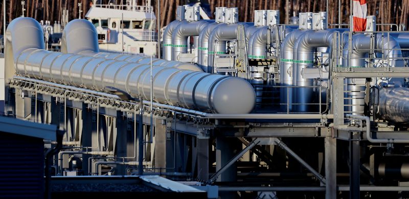 FILE PHOTO - Pipes at the landfall facilities of the 'Nord Stream 2' gas pipeline in Lubmin