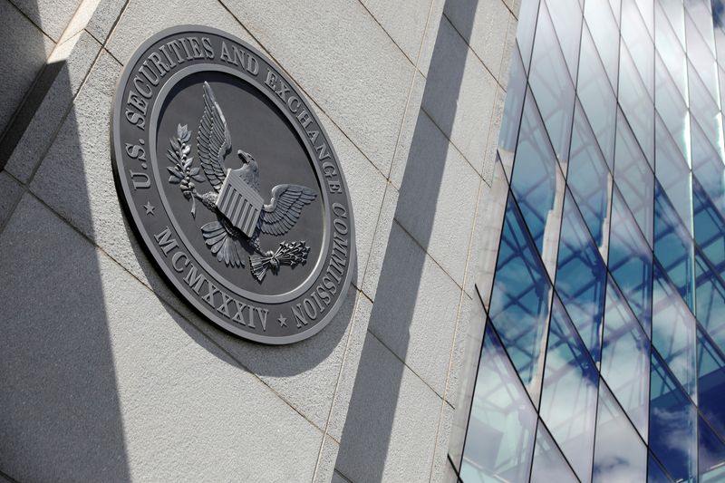 FILE PHOTO: The seal of the U.S. Securities and Exchange Commission (SEC) is seen at their  headquarters in Washington, D.C.