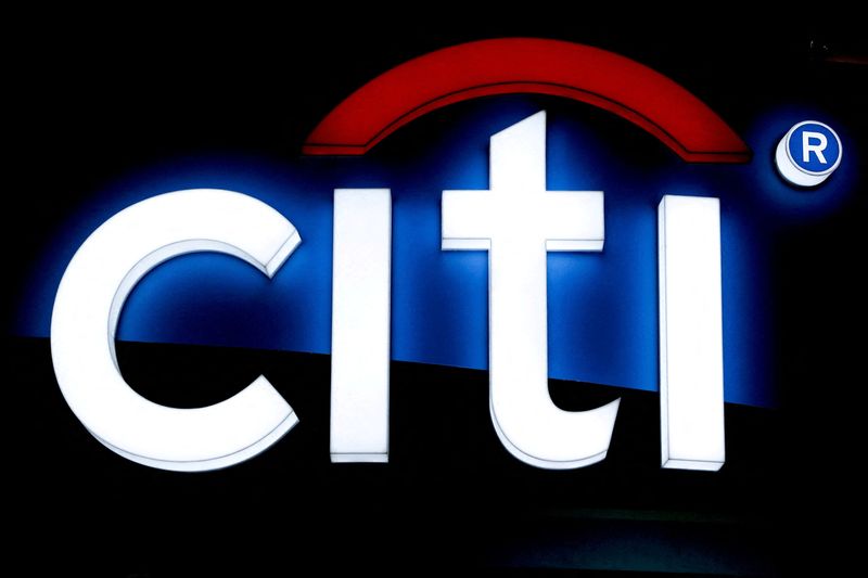 FILE PHOTO: The logo of Citi bank is pictured in Thailand