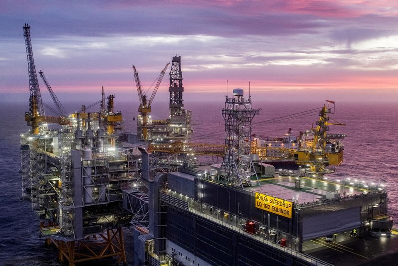 FILE PHOTO: A view of the Johan Sverdrup oilfield in the North Sea
