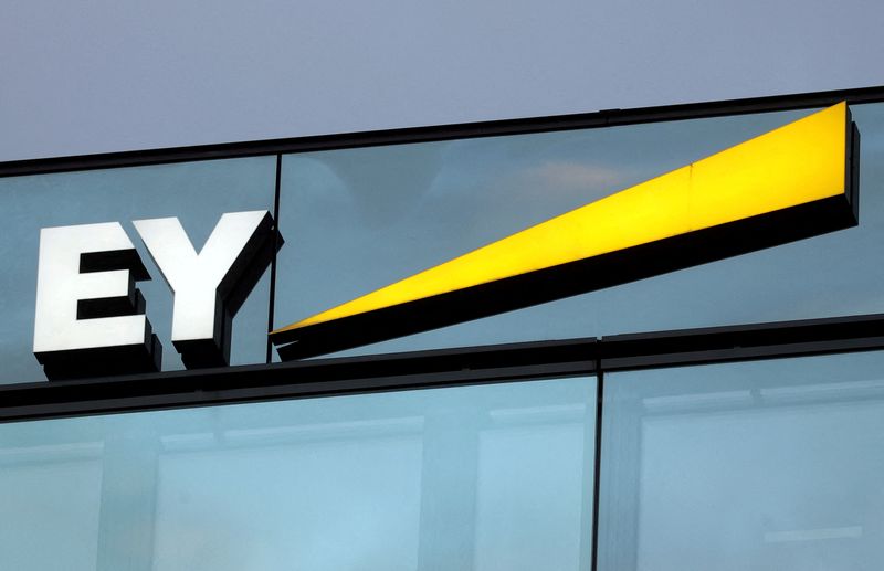 FILE PHOTO: Logo of of Ernst & Young is seen in Zurich