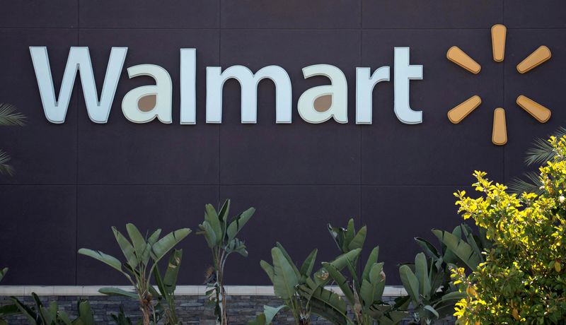 FILE PHOTO: The logo of a Walmart Superstore is seen in Rosemead, California