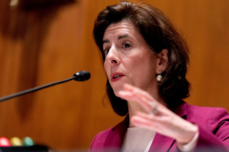 FILE PHOTO: Commerce Secretary Gina Raimondo testifies in Washington