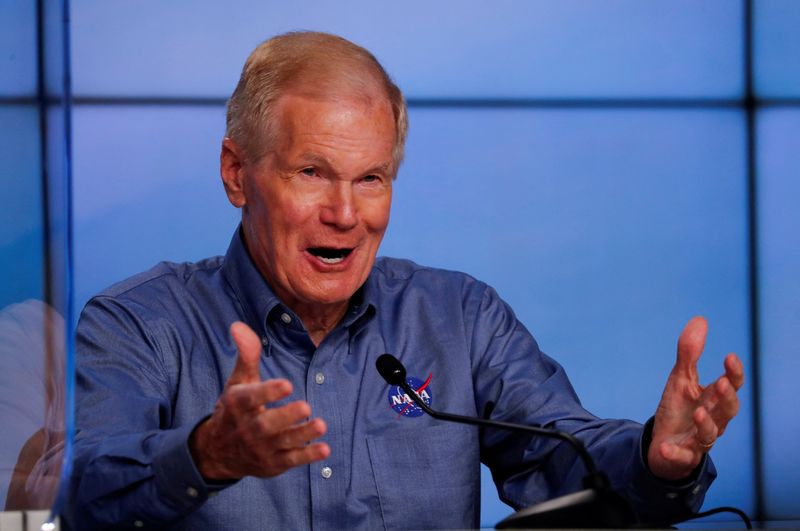FILE PHOTO: NASA Administrator Bill Nelson speaks prior to the launch of an Atlas V rocket carrying Boeing's CST-100 Starliner capsule in Cape Canaveral