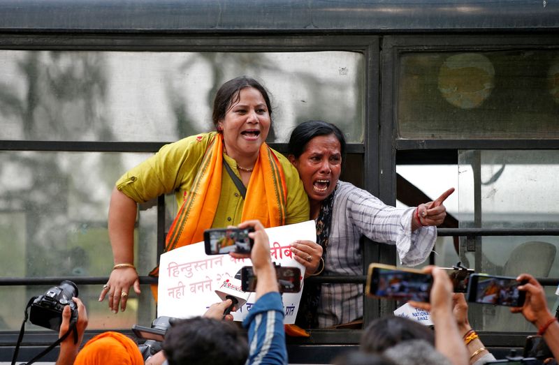 Protest against the killing of a Hindu man, in New Delhi