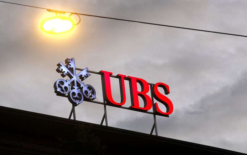 FILE PHOTO: Logo of Swiss bank UBS is seen in Zurich