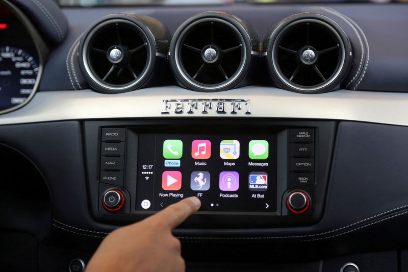 FILE PHOTO: Apple displays the CarPlay program at the Worldwide Developers Conference in San Francisco