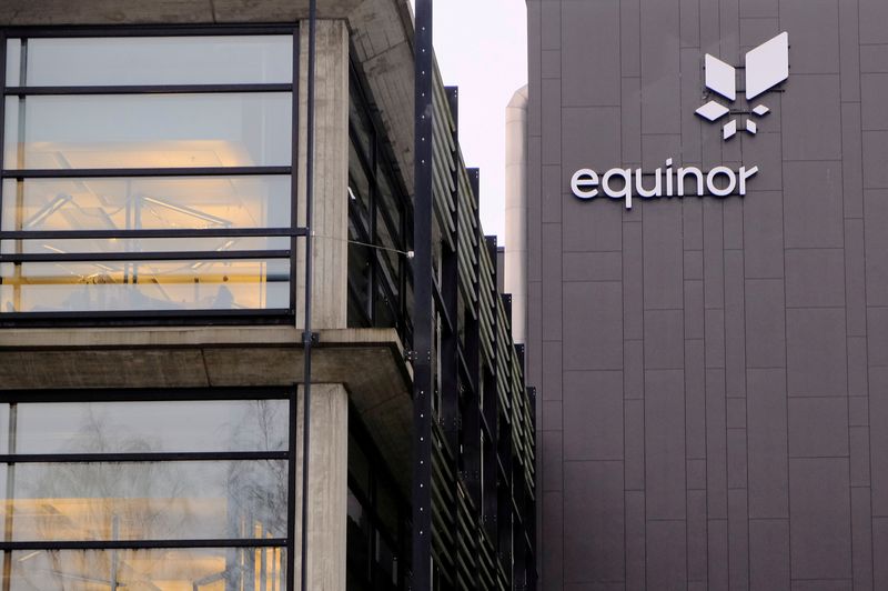 FILE PHOTO: Equinor's logo is seen at the company's headquarters in Stavanger