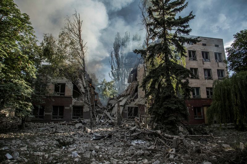 FILE PHOTO: Russia's attack on Ukraine continues, in Lysychansk