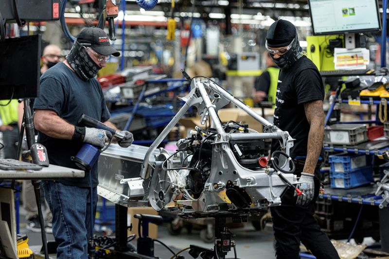 Polaris ATV and snowmobile assembly line at their manufacturing and assembly plant in Roseau