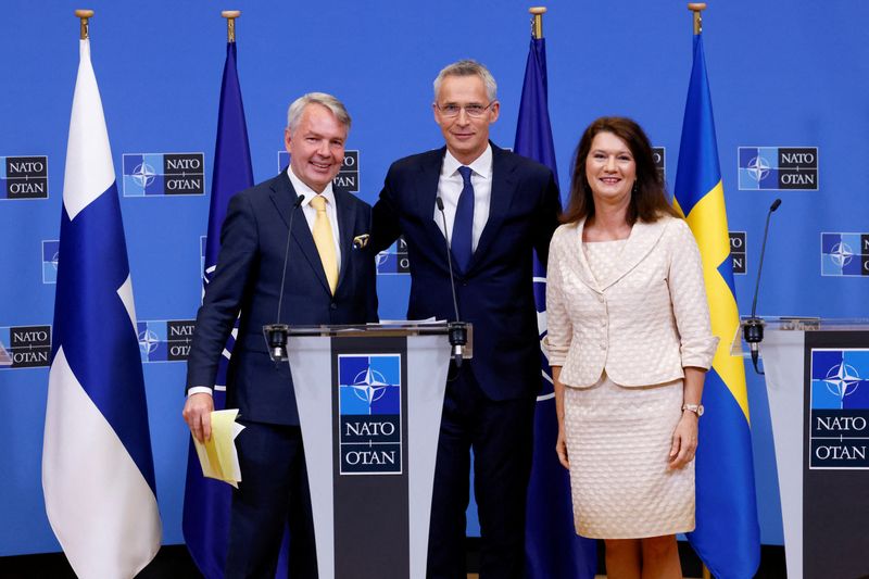 FILE PHOTO: Sweden and Finland negotiate NATO accession in Brussels