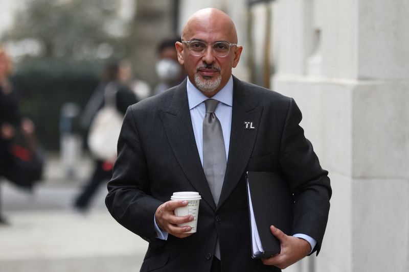 FILE PHOTO: British Education Secretary Nadhim Zahawi leaves after media interview in London