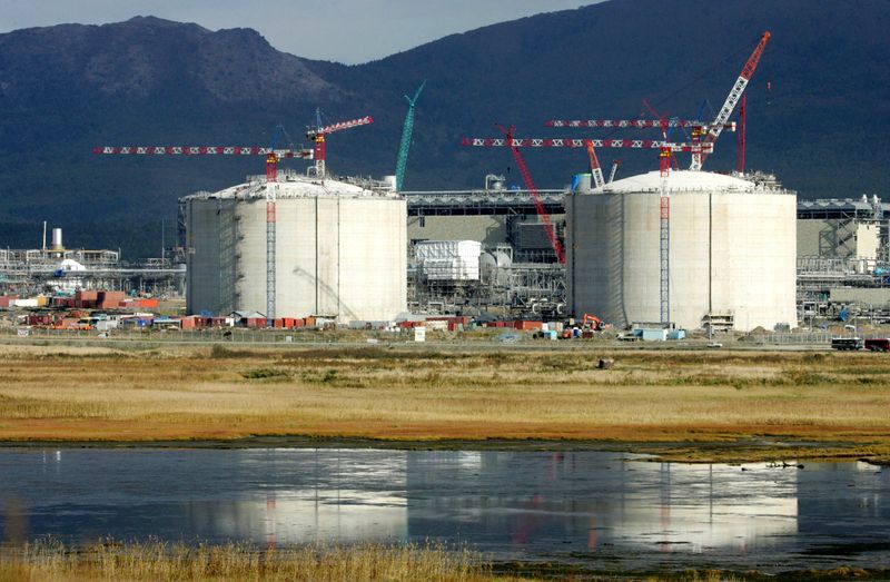 FILE PHOTO: FILE PHOTO: A general view shows the Sakhalin-2 project's liquefaction gas plant in Prigorodnoye