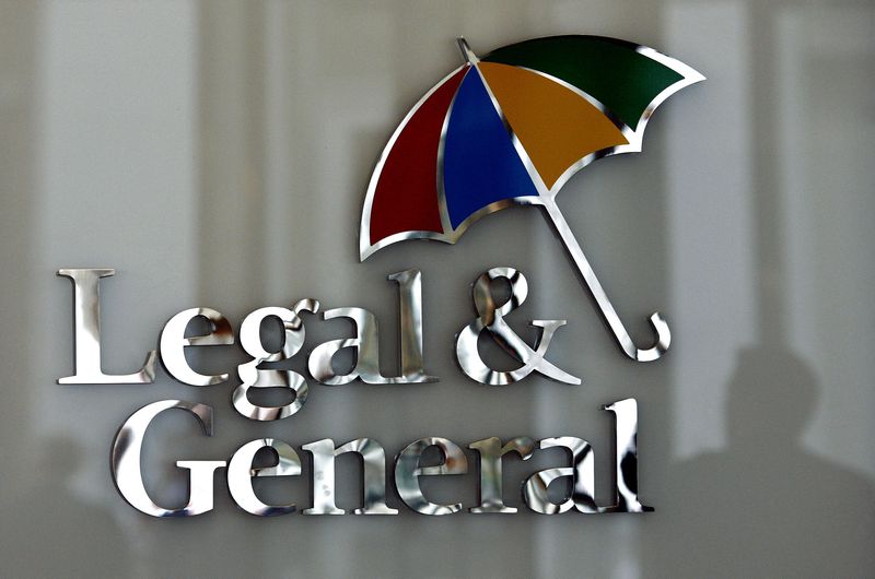 The logo of Legal & General insurance company is seen at their office in central London