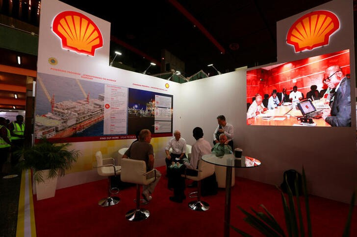 People seen at the Shell booth during the openning of the Nigeria Oil and Gas 2022 meeting in Abuja