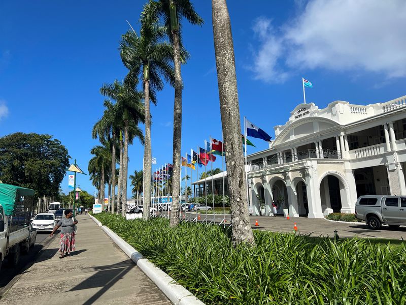 A general view of Grand Pacific Hotel, the venue for the Pacific Islands Forum in Suva