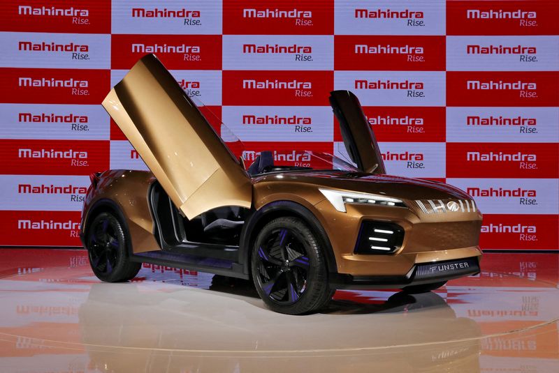 FILE PHOTO: Mahindra Funster electric concept SUV is on display after it was unveiled at the India Auto Expo 2020 in Greater Noida