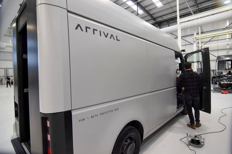 FILE PHOTO: A fully electric test van by British bus maker Arrival Ltd, due to start production in 2022