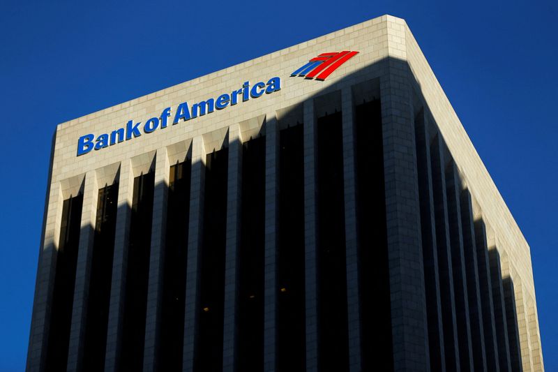 FILE PHOTO: The Bank of America building is shown in Los Angeles, California
