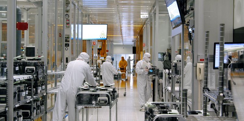 FILE PHOTO: Clean room of SkyWater Technology Inc where computer chips are made, in Bloomington
