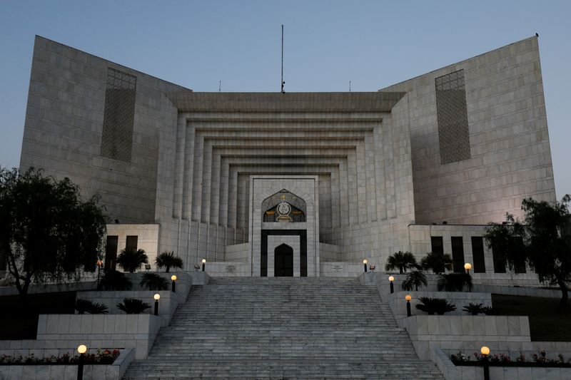 FILE PHOTO: A general view of the Supreme Court of Pakistan building at the evening hours, in Islamabad