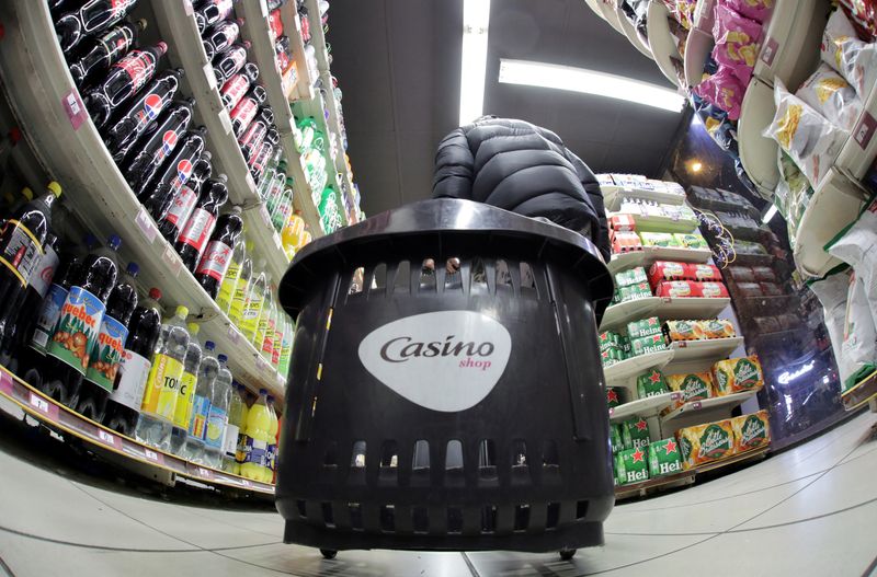 FILE PHOTO: A customer shops in a Casino supermarket in Nice