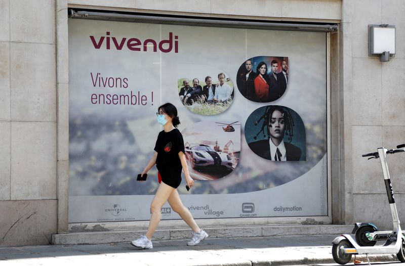 FILE PHOTO: French media giant Vivendi logo in Paris