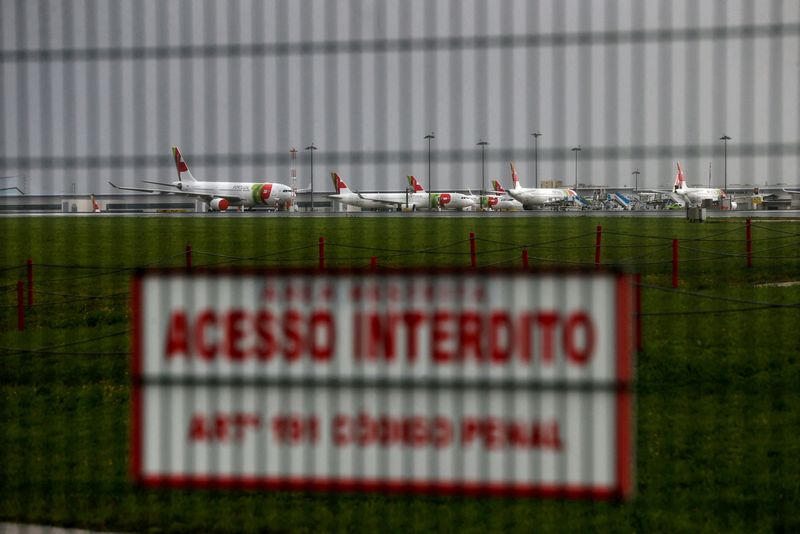FILE PHOTO: Planes are seen at Lisbon's airport
