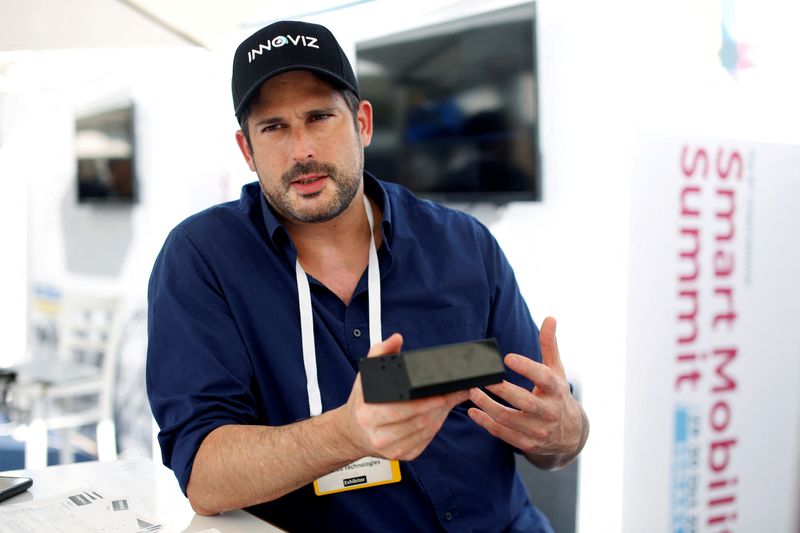 FILE PHOTO: Omer Keilaf, CEO of Israeli firm, Innoviz Technologies, speaks during an interview with Reuters at the Smart Mobility Summit in Tel Aviv
