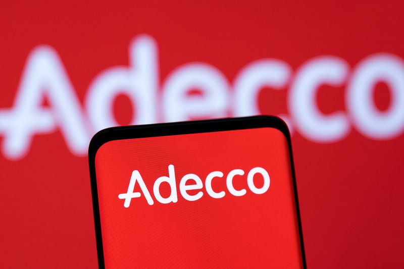 Illustration shows Adecco logo
