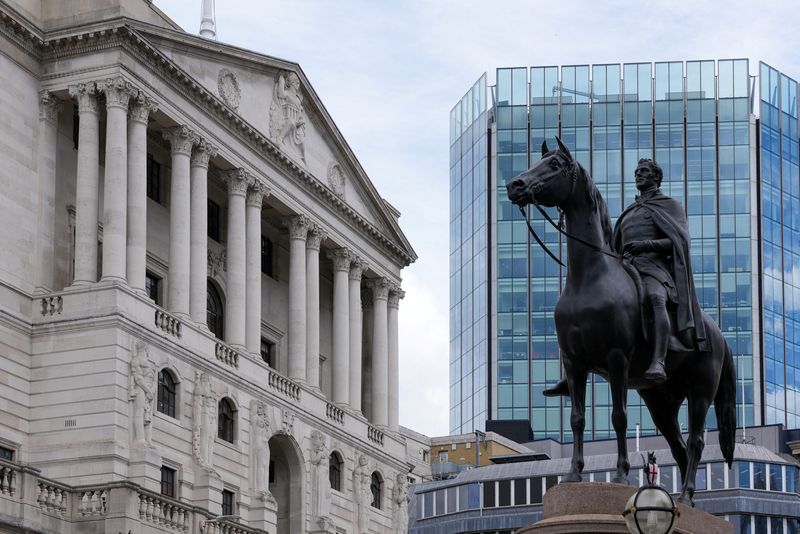 FILE PHOTO: A general view of the Bank of England (BoE) building in London, Britain