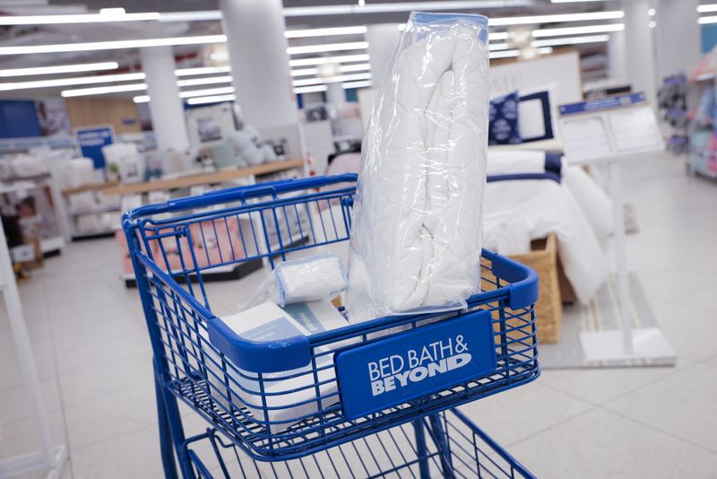FILE PHOTO: A shopping cart is seen at a Bed Bath & Beyond store in Manhattan, New York City