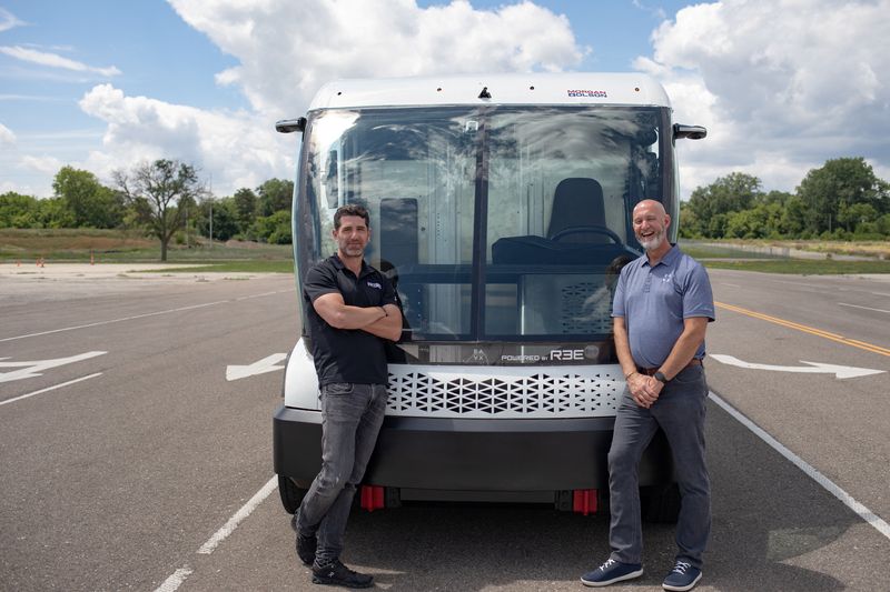 Israeli electric chassis maker REE Automotive test their vehicle in Ypsilanti