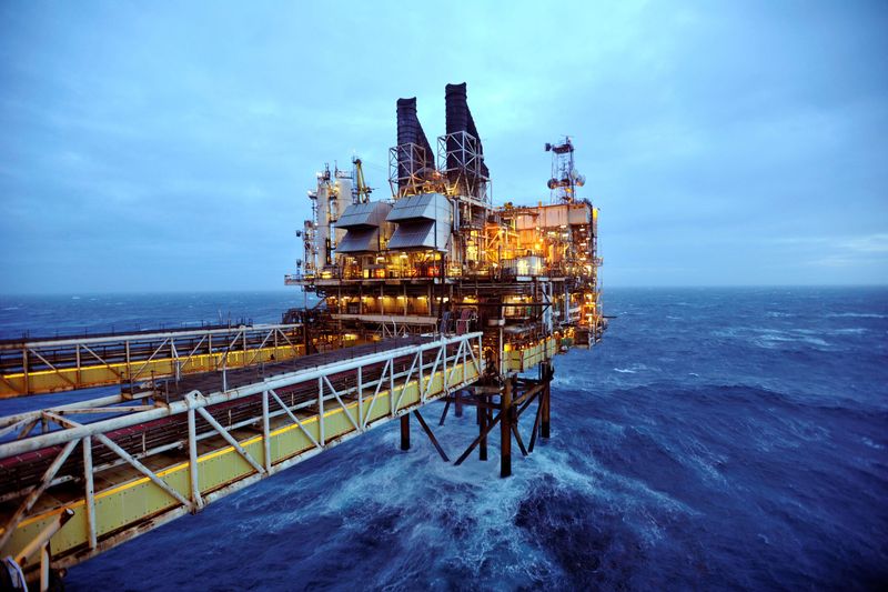 FILE PHOTO: A section of the BP Eastern Trough Area Project oil platform in the North Sea