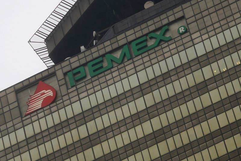 FILE PHOTO: The Pemex logo is seen at its headquarters in Mexico City