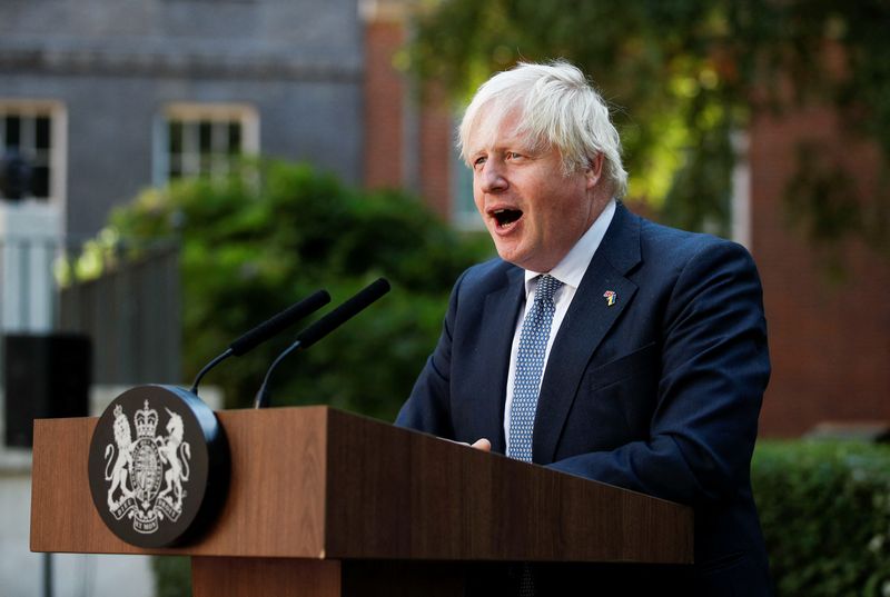British PM Johnson hosts reception for Points of Light Award winners, in London