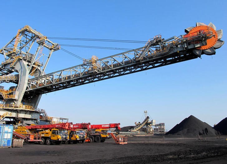 FILE PHOTO: One of the two new rail-mounted stacker reclaimers which scoop up and transfer coal into and out of the yard is seen at Africa's largest coal export facility, the Richards Bay Coal Terminal, Richards Bay harbour