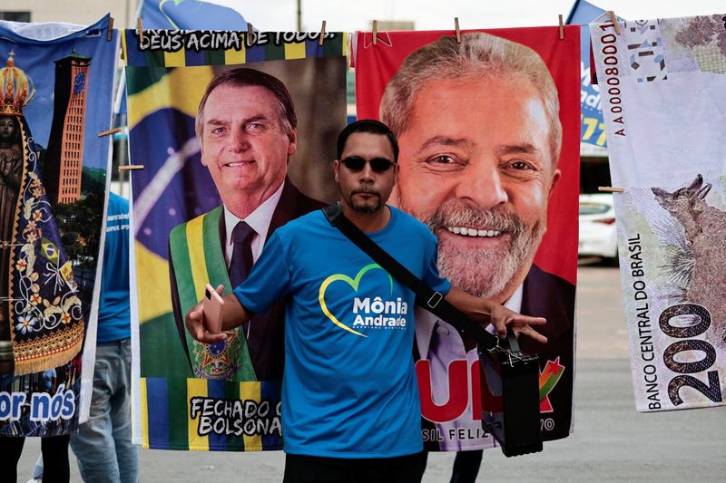 Presidential campaign materials displayed on the first day for political campaigns in Brasilia