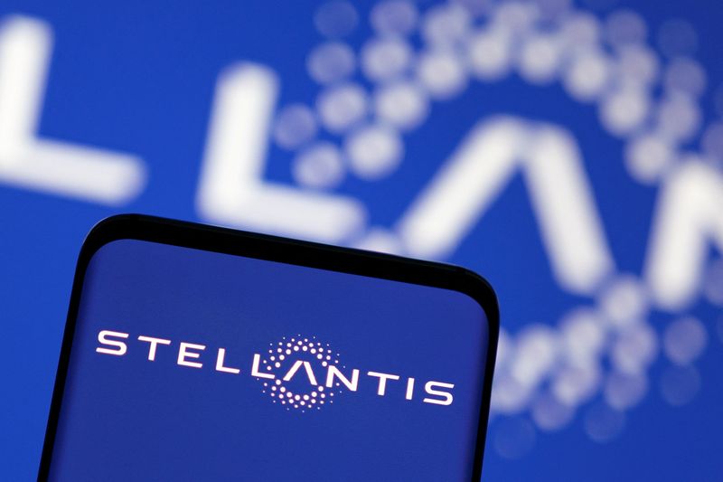 FILE PHOTO: Illustration shows Stellantis logo