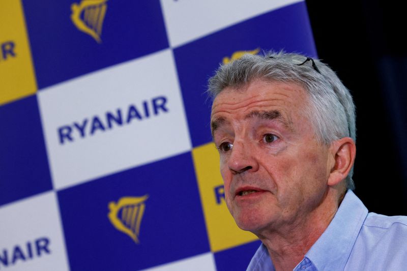 FILE PHOTO: Ryanair CEO holds a news conference on EU climate change policies, in Brussels