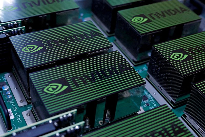 FILE PHOTO: The logo of Nvidia Corporation is seen during the annual Computex computer exhibition in Taipei