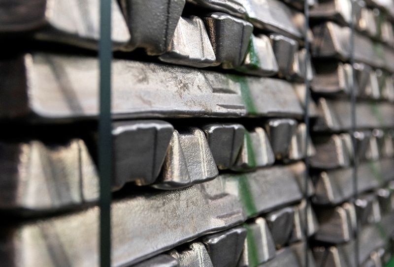 FILE PHOTO: Illustration shows aluminium blocks