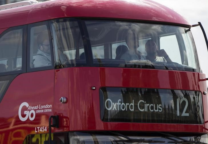 A Go Ahead bus crosses Westminster Bridge in London