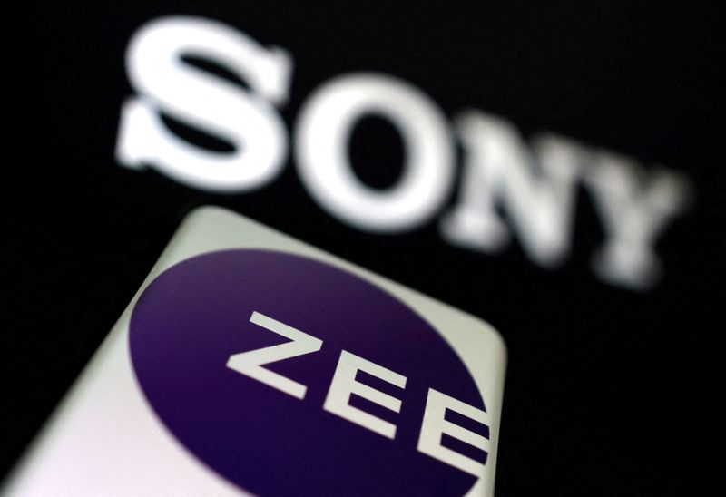 FILE PHOTO: Illstration shows Zee Entertainment and SONY logos