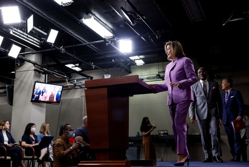 FILE PHOTO - U.S. House Speaker Nancy Pelosi attends news conference in Washington